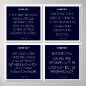 Badminton Citaten voor Motivering: Poster succes (Voorkant)