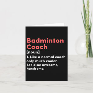 Badminton Coach Definitie Grappige Trainer Gift Pr Kaart