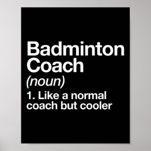Badminton coach definitie sport grappige trainer i poster