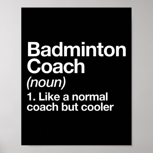 Badminton coach definitie sport grappige trainer i poster (Voorkant)