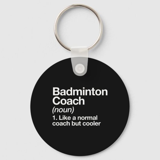 Badminton coach definitie sport grappige trainer i sleutelhanger (Voorkant)
