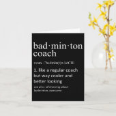 Badminton Coach Definitie Sport Grappige Trainer Kaart (Gele Bloem)