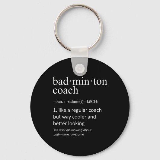 Badminton Coach Definitie Sport Grappige Trainer Sleutelhanger (Voorkant)