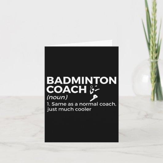Badminton Coach Definition Funny Badminton Kaart (Voorkant)