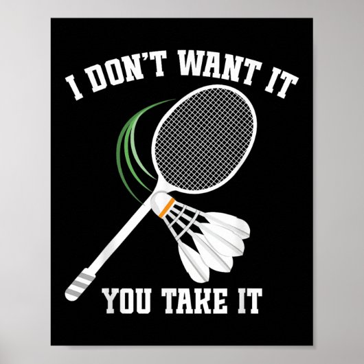 Badminton Coach Geen Huilende Shuttle Badminton Sp Poster (Voorkant)