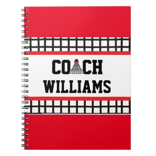 Badminton Coach - Gepersonaliseerd Notitieboek (Voorkant)