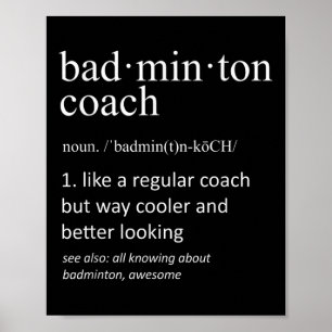 Badminton Coach Grappige Woordenboek Definitie Coa Poster