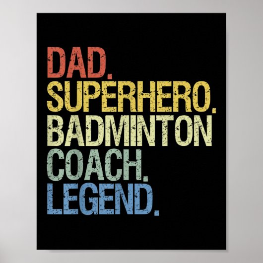 Badminton Coach Papa Poster (Voorkant)
