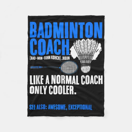 Badminton Coach Racket Shuttle Hobby Badminton Pla Fleece Deken (Voorkant)