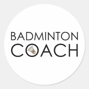 Badminton Coach Ronde Sticker