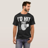 Badminton Coach Shuttle Id Slaan Badminton Speler T-shirt (Voorkant volledig)