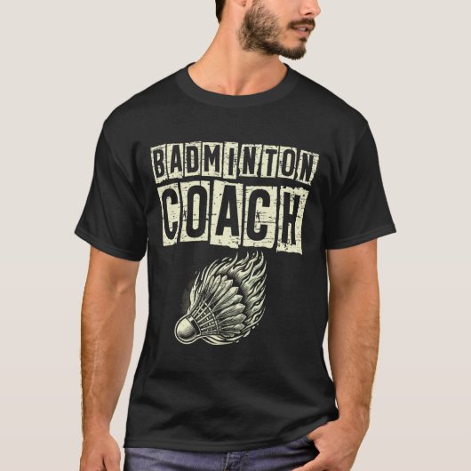 Badminton Coach Shuttle Racket T-shirt (Voorkant)