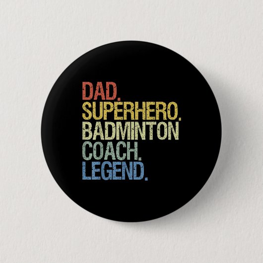 Badminton Coach Vader Ronde Button 5,7 Cm (Voorkant)