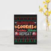 Badminton Cookies Kerstfilms Herhaal Trui Kaart (Gele Bloem)