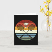 Badminton - Cool  Retro Sport Outfit Racket Kaart (Gele Bloem)