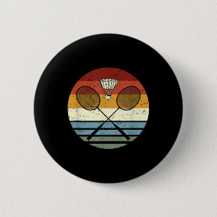 Badminton - Cool Vintage Retro Sport Outfit Racket Ronde Button 5,7 Cm