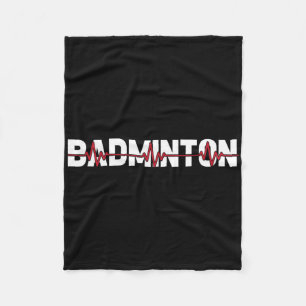 Badminton Court Racket - Racquet Shuttle Ekg Heart Fleece Deken
