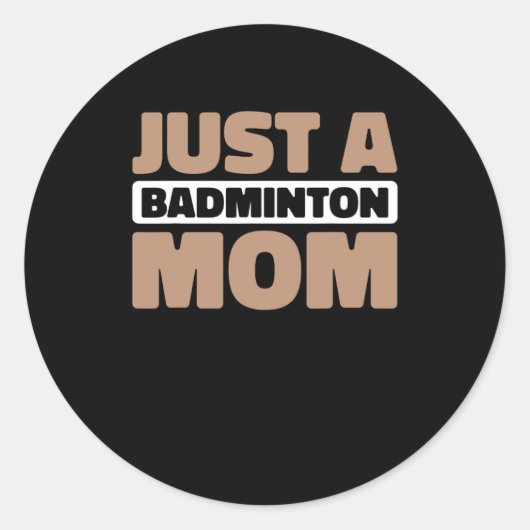Badminton Court - speler shuttle gewoon een badmin Ronde Sticker (Voorkant)