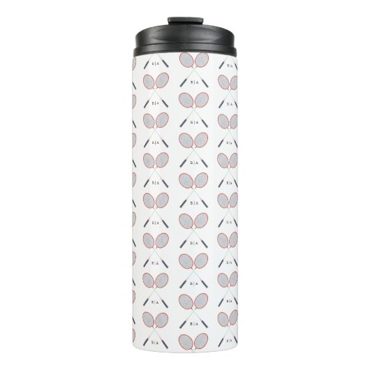 Badminton Custom Monogram Roestvrij staal Thermosbeker (Voorkant)