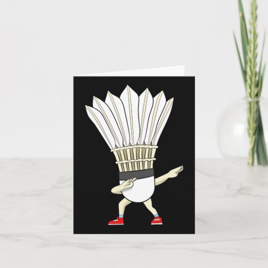 Badminton Dabbing Shuttle Birdie Boy Badminton Kaart (Voorkant)