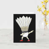 Badminton Dabbing Shuttle Birdie Boy Badminton Kaart (Gele Bloem)