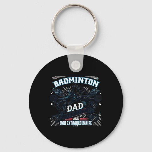 Badminton Dad Shuttle Legend Grappig Sportontwerp Sleutelhanger (Voorkant)