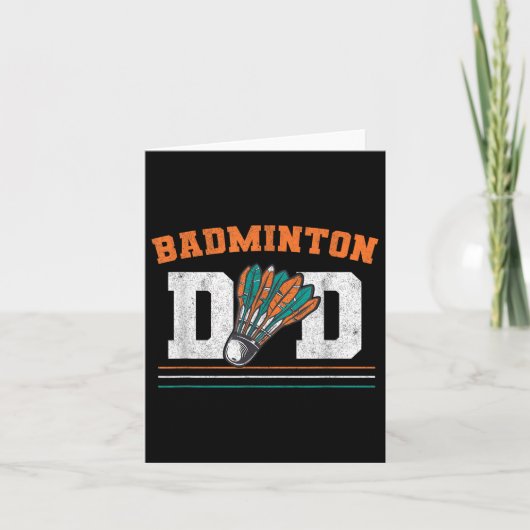 Badminton Dad Shuttle Vader Mannen Badminton Kaart (Voorkant)