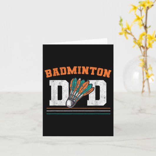 Badminton Dad Shuttle Vader Mannen Badminton Kaart (Gele Bloem)