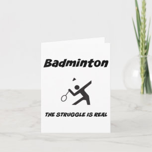 Badminton De strijd is echt grappig T-shirt_1 Kaart