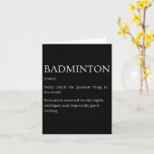 Badminton Definitie - Grappig Sarcastisch Badminto Kaart (Gele Bloem)