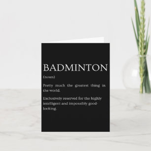 Badminton Definitie - Grappig Sarcastisch Badminto Kaart