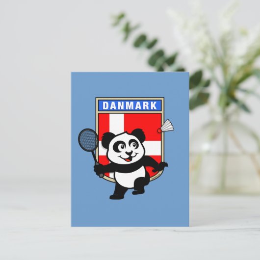 Badminton Denmark Panda Briefkaart (Staand voorkant)