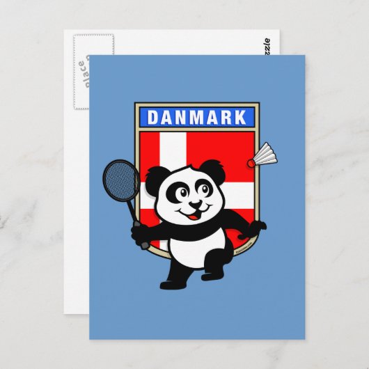 Badminton Denmark Panda Briefkaart (Voorkant / Achterkant)
