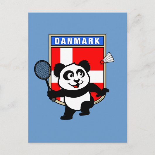 Badminton Denmark Panda Briefkaart (Voorkant)