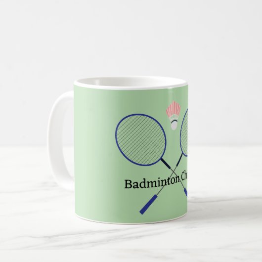 Badminton Design Coffee Mok (Voorkant links)