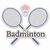 Badminton Design Vinyl Sticker (Voorkant)