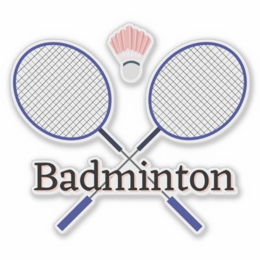 Badminton Design Vinyl Sticker (Voorkant)
