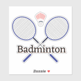 Badminton Design Vinyl Sticker