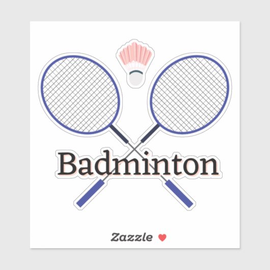 Badminton Design Vinyl Sticker (Vel)