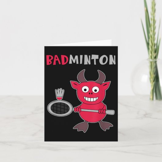 Badminton Devil Badminton Player Shuttle Sports SM Kaart (Voorkant)