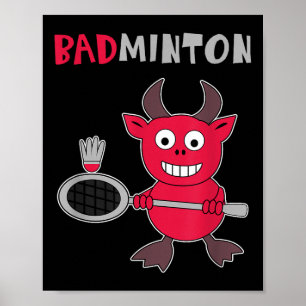 Badminton Devil Badminton Player Shuttle Sports SM Poster