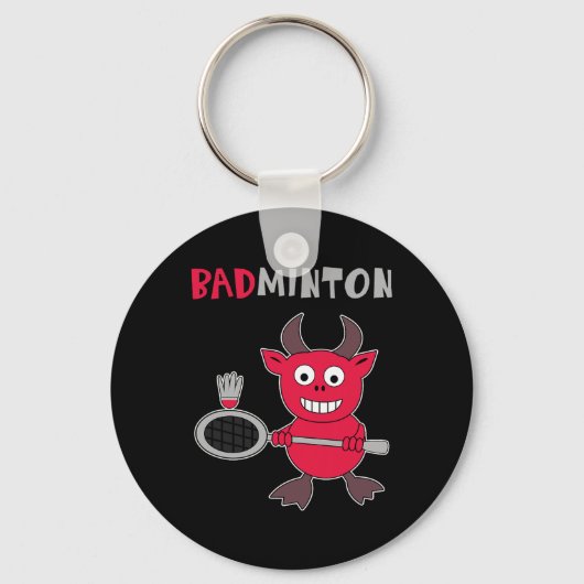 Badminton Devil Badminton Player Shuttle Sports SM Sleutelhanger (Voorkant)