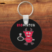 Badminton Devil Badminton Player Shuttle Sports SM Sleutelhanger (Voorkant)