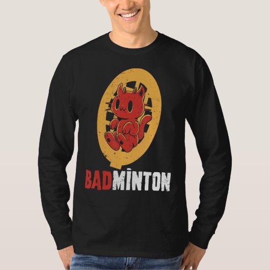 Badminton Devil Badminton Player Shuttlecock Sport T-shirt (Voorkant)