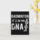 Badminton DNA Voor De Badmintonspeler Kaart (Gele Bloem)