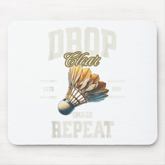 Badminton Drop Clear Smash Herhaal Shuttle Muismat (Voorkant)