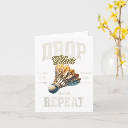 Badminton Drop Clear Smash Repeat Shuttle Kaart (Gele Bloem)