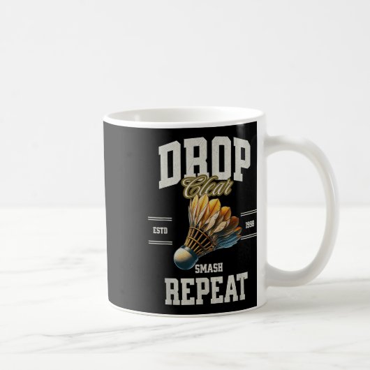 Badminton Drop Clear Smash Repeat Shuttle Koffiemok (Rechts)