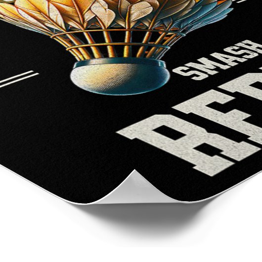 Badminton Drop Clear Smash Repeat Shuttle Poster (Hoek)