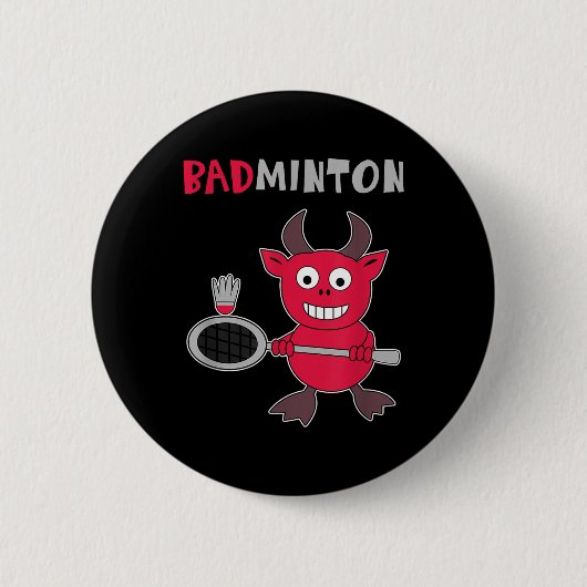 Badminton Duivel Badminton Speler Shuttle Sporten Ronde Button 5,7 Cm (Voorkant)